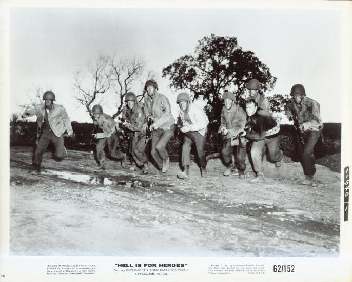 Staged for the camera.  The squad advances.